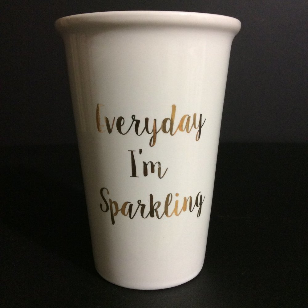 CHARMING Charlie Travel Coffee Mug Cup Everyday I'm Sparkling No Lid 12 Oz